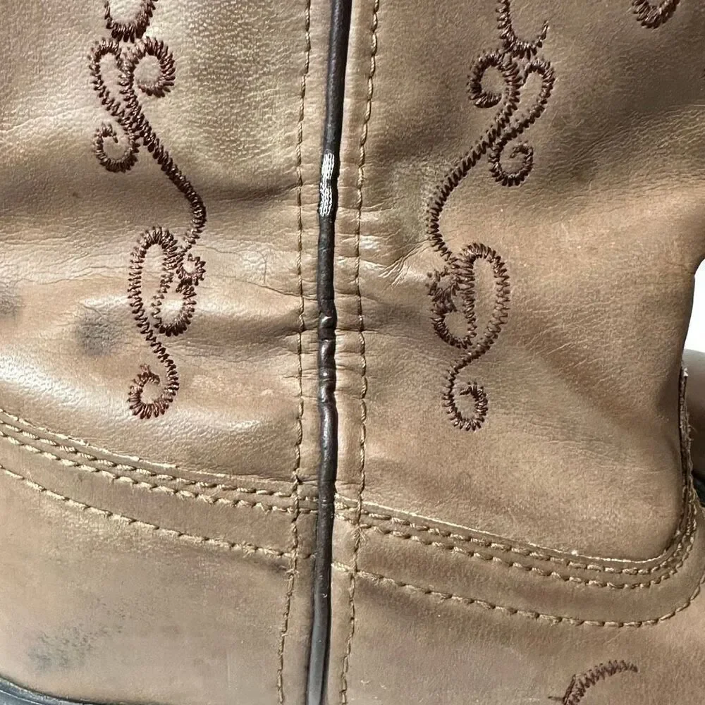Shyanne Western Boots Embroidered Brown Floral Cowgirl | Girls Size 5